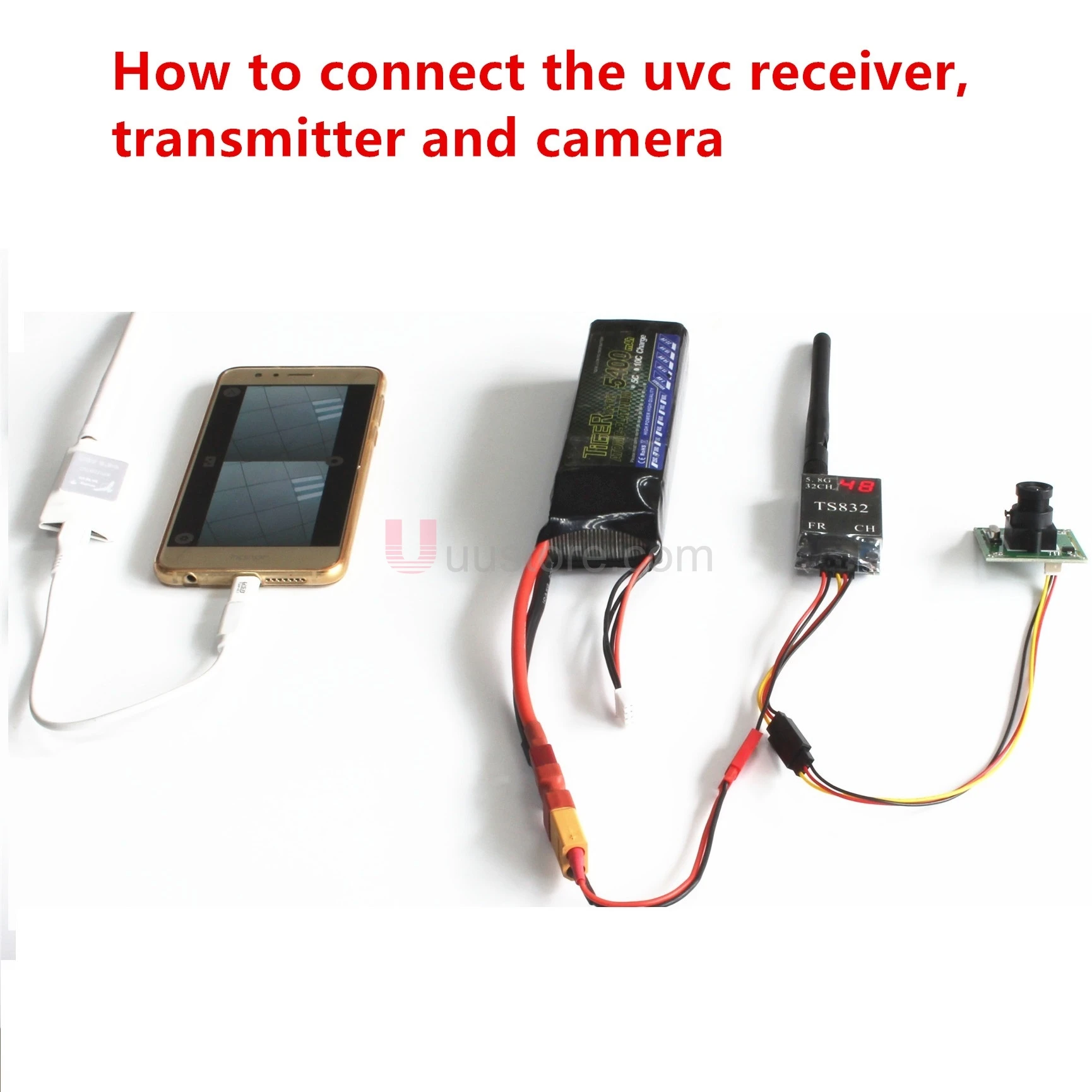 FPV Mini 5 8 GHZ 8G 150CH Мини приемник UVC видео Downlink OTG VR Android телефон с android app для
