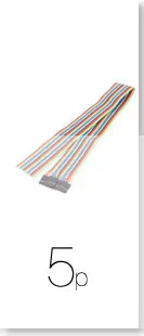 Uxcell 40 см 2.54 мм 5 Pin Женский F/F Перемычка разъем кабеля 5 шт