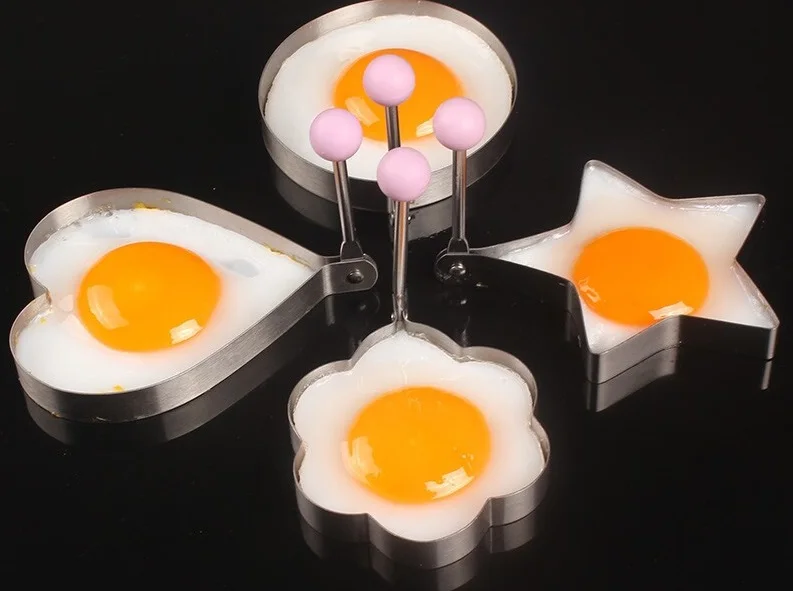 Утолщение Нержавеющая сталь омлет устройства DIY Еда Fried Egg Плесень Модель любовь звезда яйца плесень Торт Плесень Блин завтрак плесень