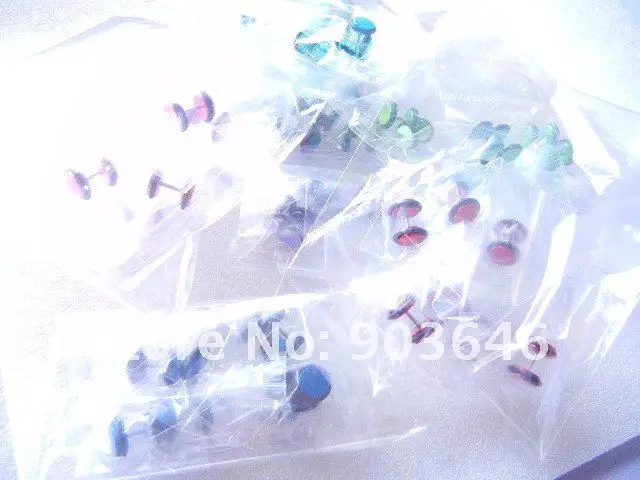 50 шт. Shippment stianless Сталь Средства ухода за кожей Jewelry-смешивать цвета стержня уха Поддельные беруш выглядеть 0 г = 8 мм