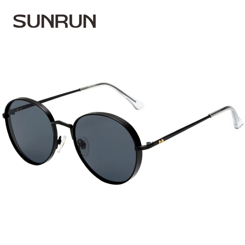 SUNRUN 2017 New Men Oval Sunglasses Brand Designer HD Lens Sun Glasses