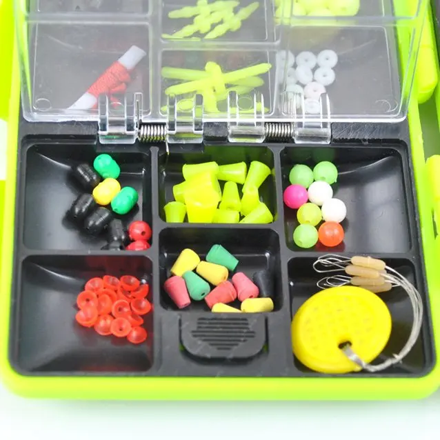 1SET Pack Fishing Tackle Box Utility Box Hooks Swivels 1Set Assorted Tackle Saltwater Tool Box Jig Hooks Fishing Accessories