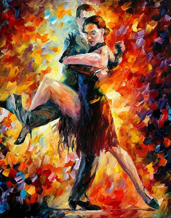 Ручная роспись маслом на холсте для Joyful Tango абстрактная палитра нож живопись настенное уркашение для гостинной художественное