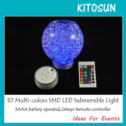 RGB lights with water beads in Blue