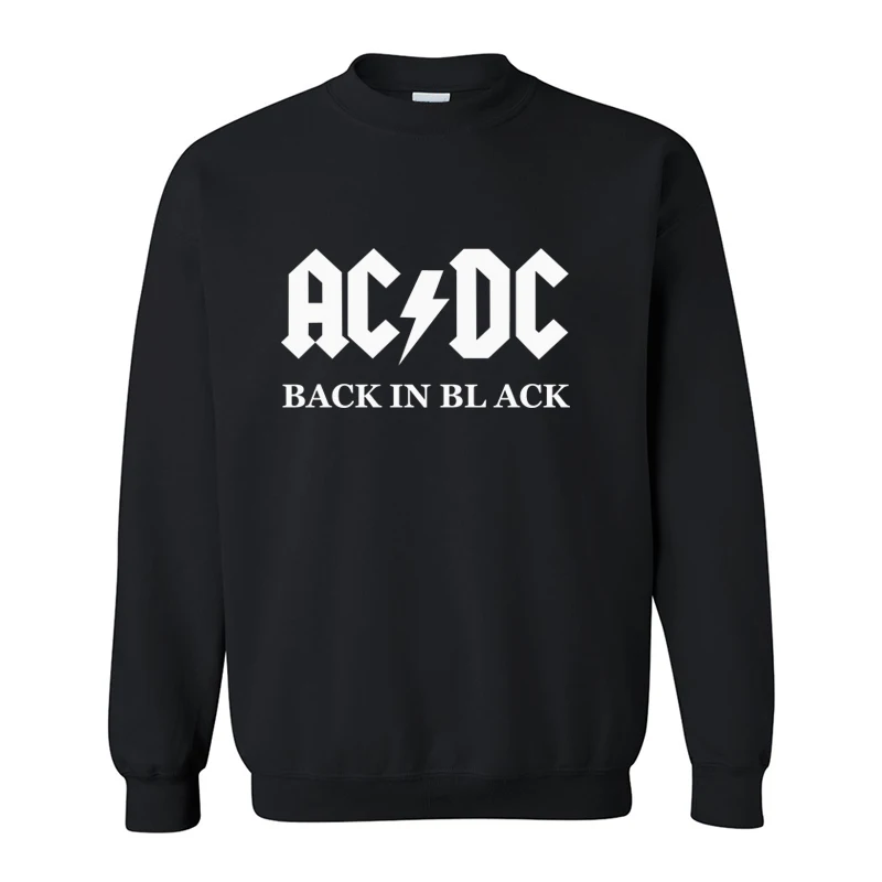 Mens Music Letter AC/DC band rock Printed Sweatshirt Men Autumn acdc Graphic O Neck Hoodies