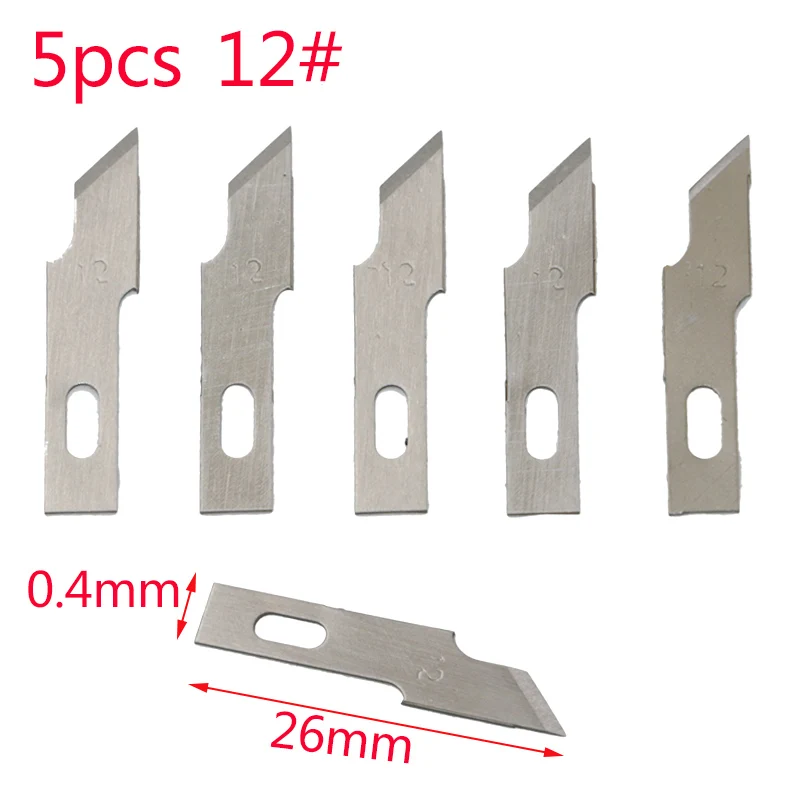 Прецизионный нож для хобби, лезвия из нержавеющей стали для рукоделия, ремонт печатных плат, кожаные пленки, инструменты, ручка, многоцелевая бритва, сделай сам - Цвет: 5pcs Silver