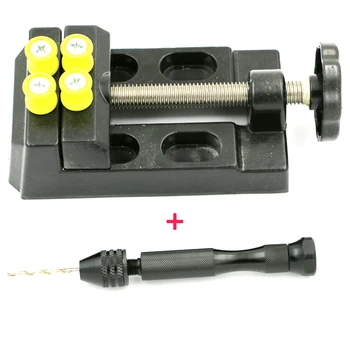 

2pcs/set 0.3-3.2mm Mini Manual Aluminum Hand Drill Chuck Twsit Micro Drill Bit Tool+Flat - nose pliers