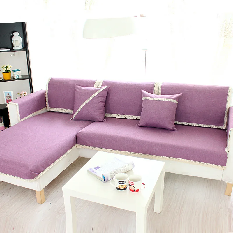 1 штука японский cтиль льняная ткань с белой кружево чехлы для дивана полотенца