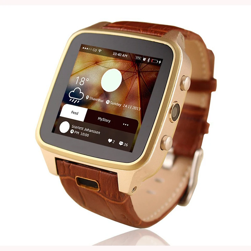 Free DHL shipping Geniune Leather Smart font b Watch b font S8 MTK6572 Android font b