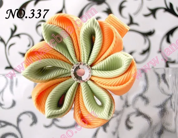 Новые 280 шт. " два слоя Kanzashi цветок заколки моды девушка Bow заколки