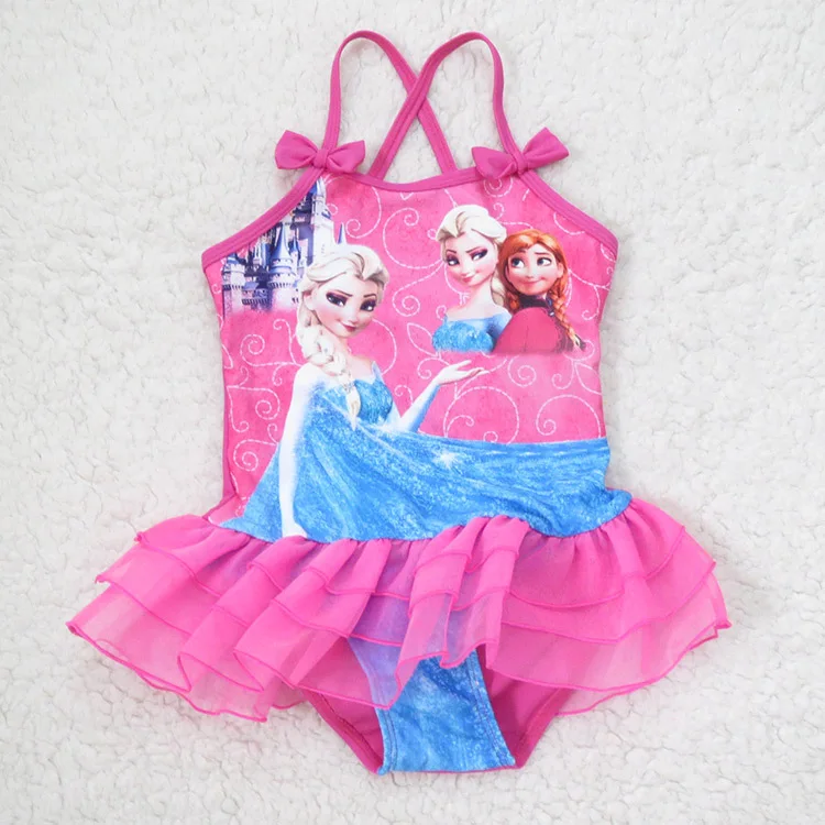 pink Новинка года; цельный купальник для девочек; купальный костюм Эльзы и Анны для маленьких детей; купальное платье высокого качества; Beachwear-SW609 для детей - Цвет: pink
