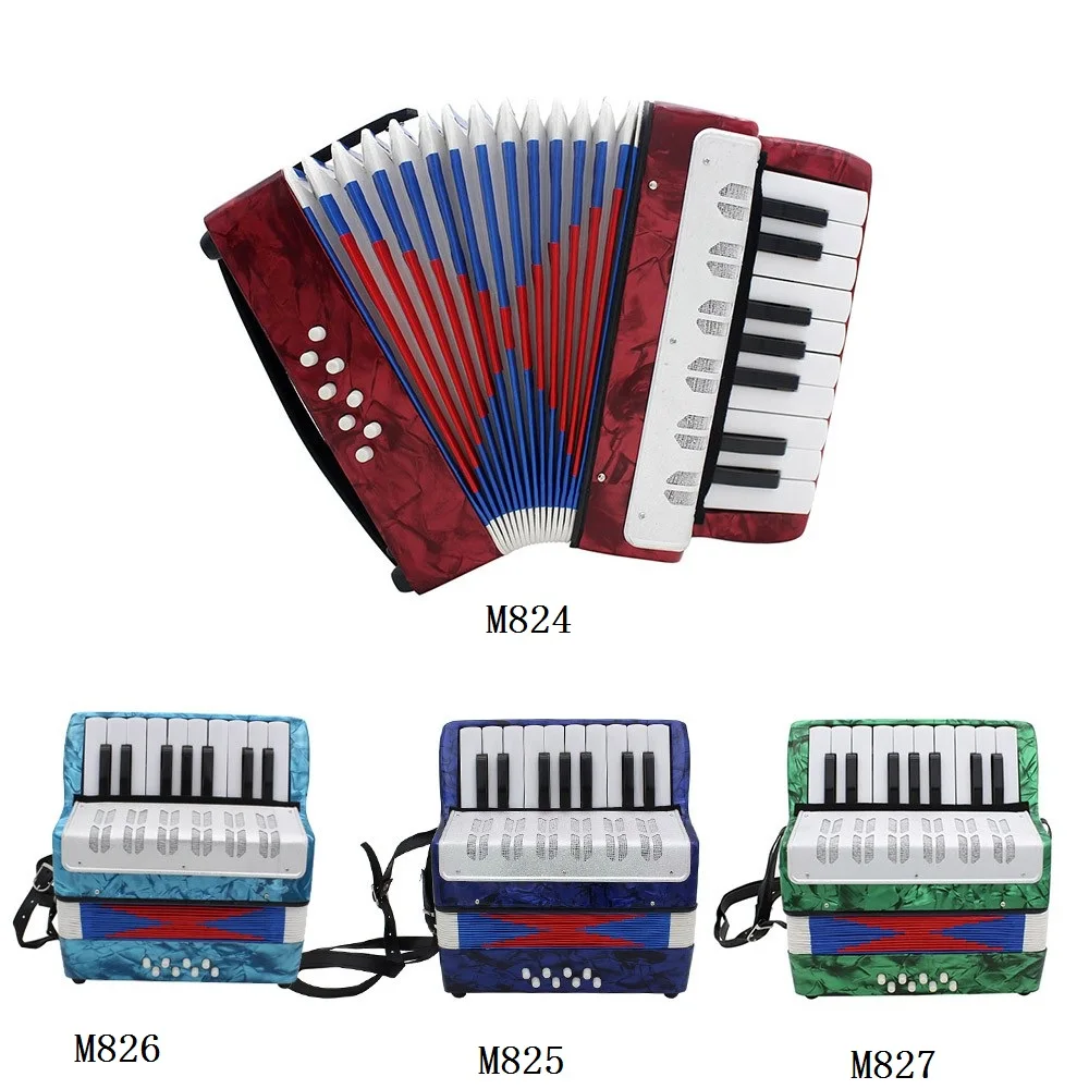 Mini Small 17 Key 8 Bass Accordion Educational Musical Instrument Toy