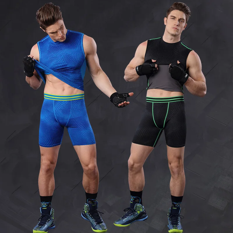 New Arrival Man Fitness Short Pants High Elastic Compression Quickly Dry Trousers Bodybuilding Tight Pants MA24