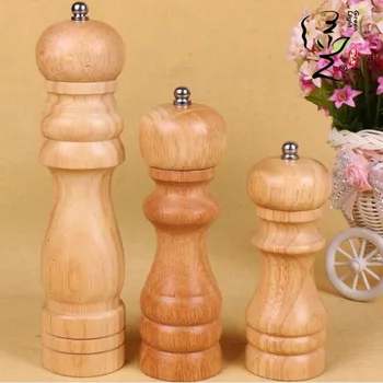 

3Pcs/Set Highest Quality Kitchen Wooden Pepper Mill Spice Shaker Grinder Tableware kitchen tool