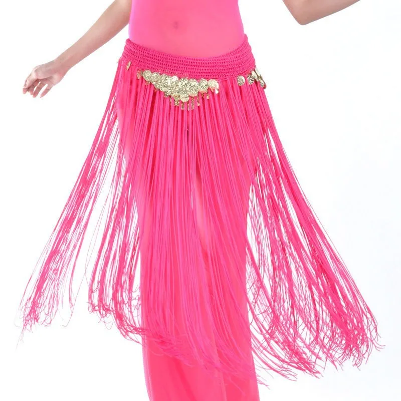 Набедренный пояс-шарф для танца живота с бахромой, Женская юбка для танца живота, юбка для танцев, 7 цветов(без штанов