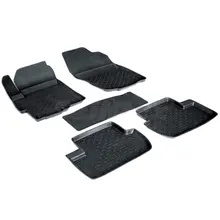 Резиновые коврики для Mitsubishi Lancer X(2008-) с высокими бортиками(Seintex 82004