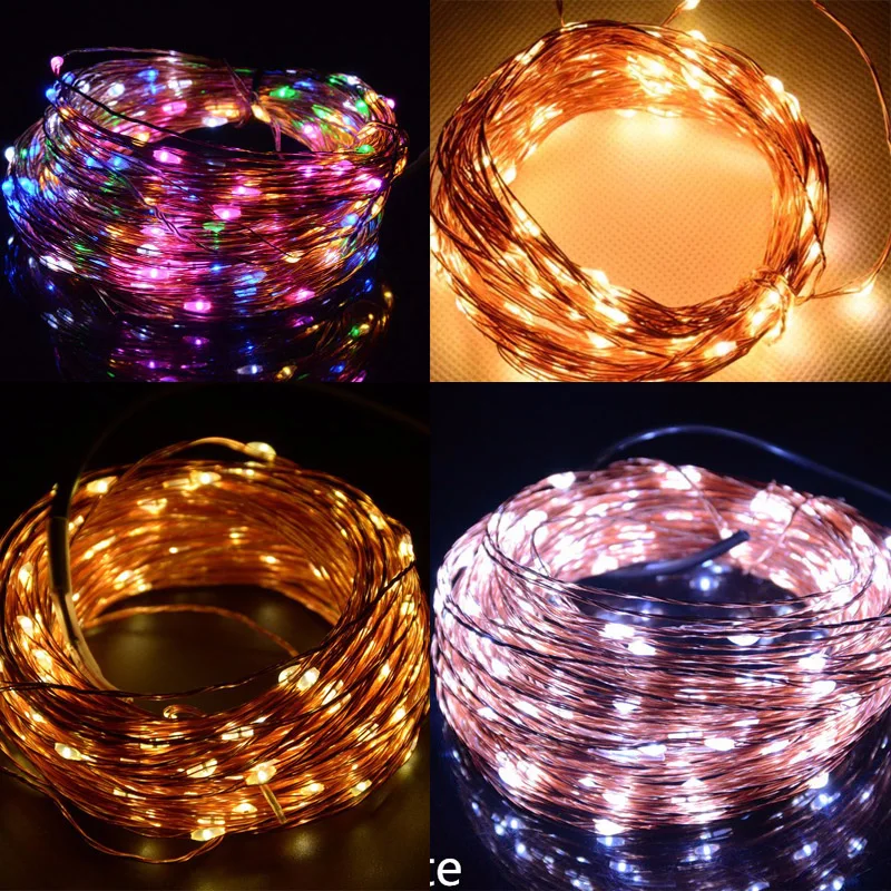 10M 100 LED Copper Wire Led String Lights Outdoor Garden Yard DIY