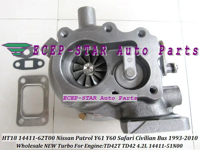 HT18 14411-62T00 14411-51N00 Turbo Fit for NISSAN Patrol Y61 Y60 Safari Civilian bus 4.2L 1993-2010 TD42T TD42 turbocharger (2)
