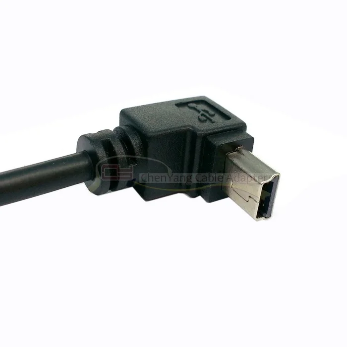 5pin Mini USB 2,0 B type Male 90 градусов вниз под углом к USB Мужской кабель для передачи данных 0,5 м