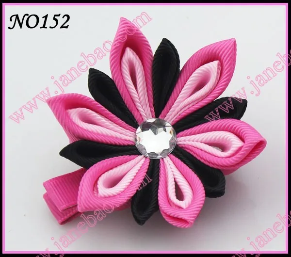 Новые 280 шт. " два слоя Kanzashi цветок заколки моды девушка Bow заколки