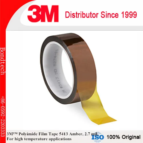 

3M Polyimide Film Tape 5413 Amber, 1 in x 36 yd 2.7 mil, Pack of 1