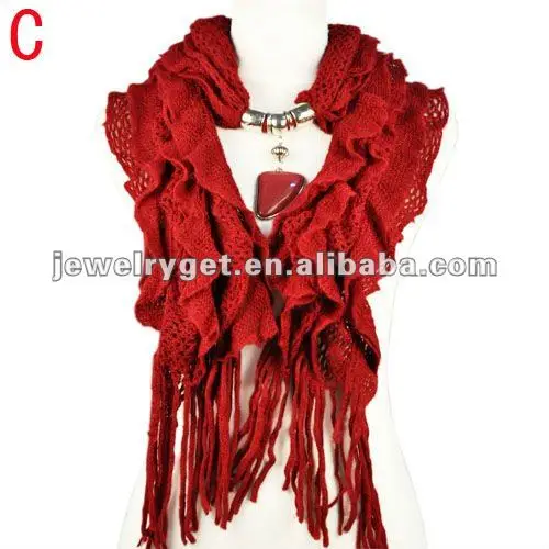 New design!women winter warm waved shaped pendant jewelry scarf NL-1932 (8).jpg