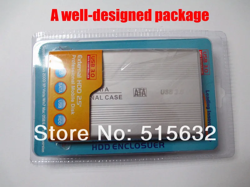 2.5 "USB 3.0 HDD Case жесткий диск SATA Внешний корпус Box Silver