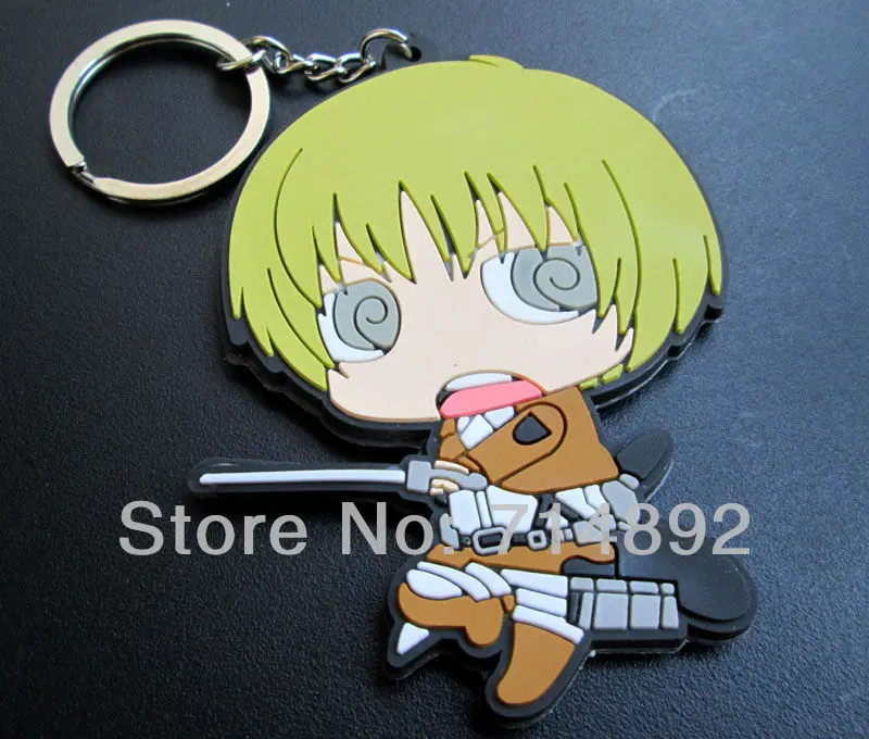 500 шт. фигурки Титанов брелки Levi/Mikasa/Armin/Eren/Titan ПВХ игрушки DHL/FedEx