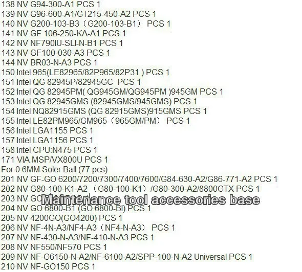 170 шт. 90x90 мм трафареты чип на ноутбук специальный ноутбук набор для реболлинга с BGA Набор Бесплатная доставка