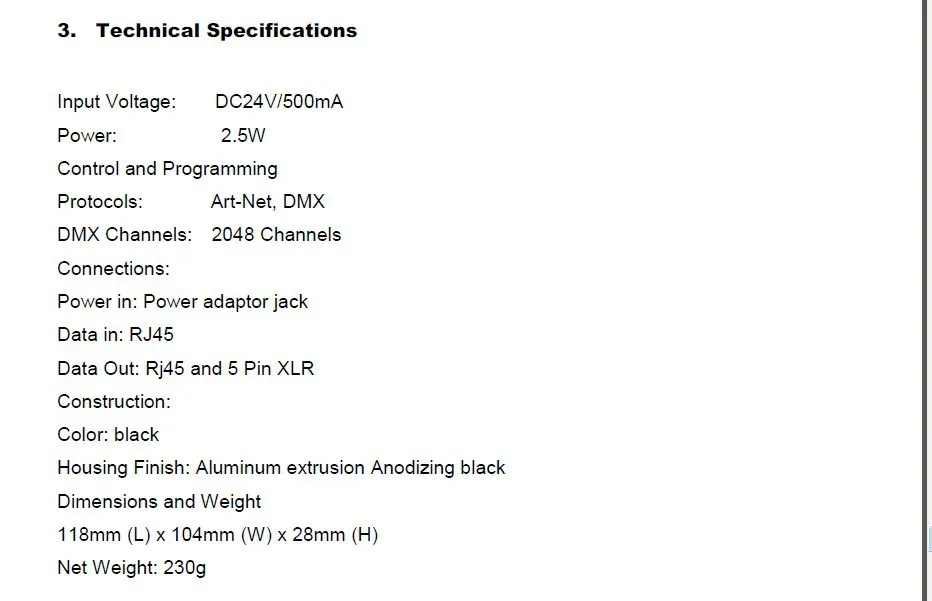 Artnet в dmx конвертер; Стандартный DMX512 сигнал ouptut; 4 выход dmx