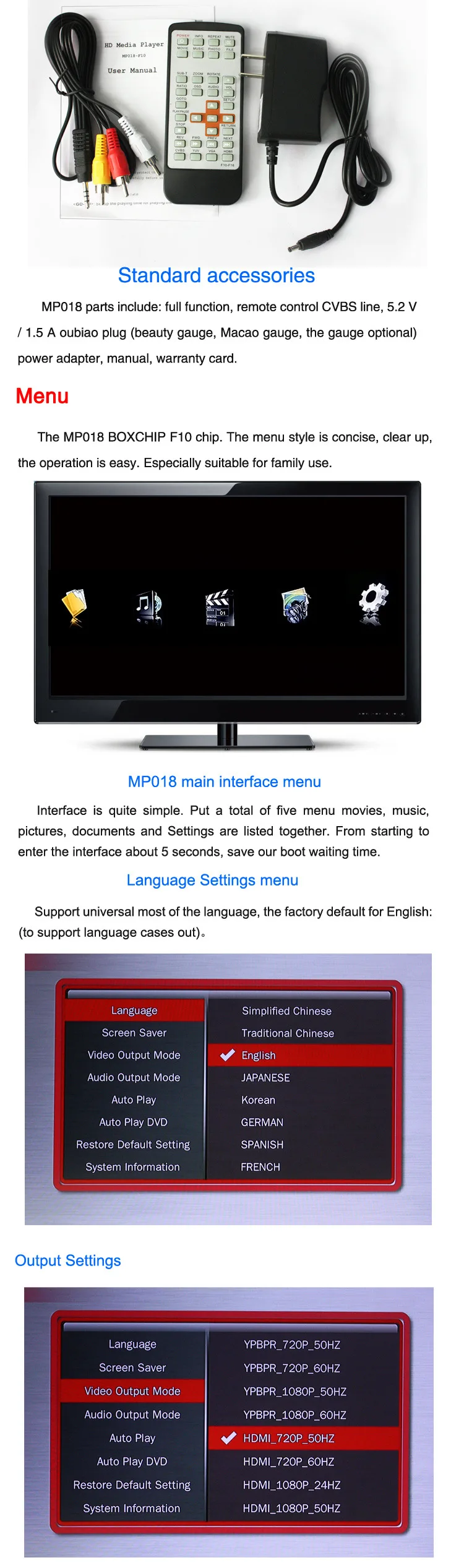 Мини Full HD 1080p Media Player USB/SD RMVB RM H.264 MKV AVI VOB с AV, YUV, HDMI Mini Hdd плеер с HDMI кабель