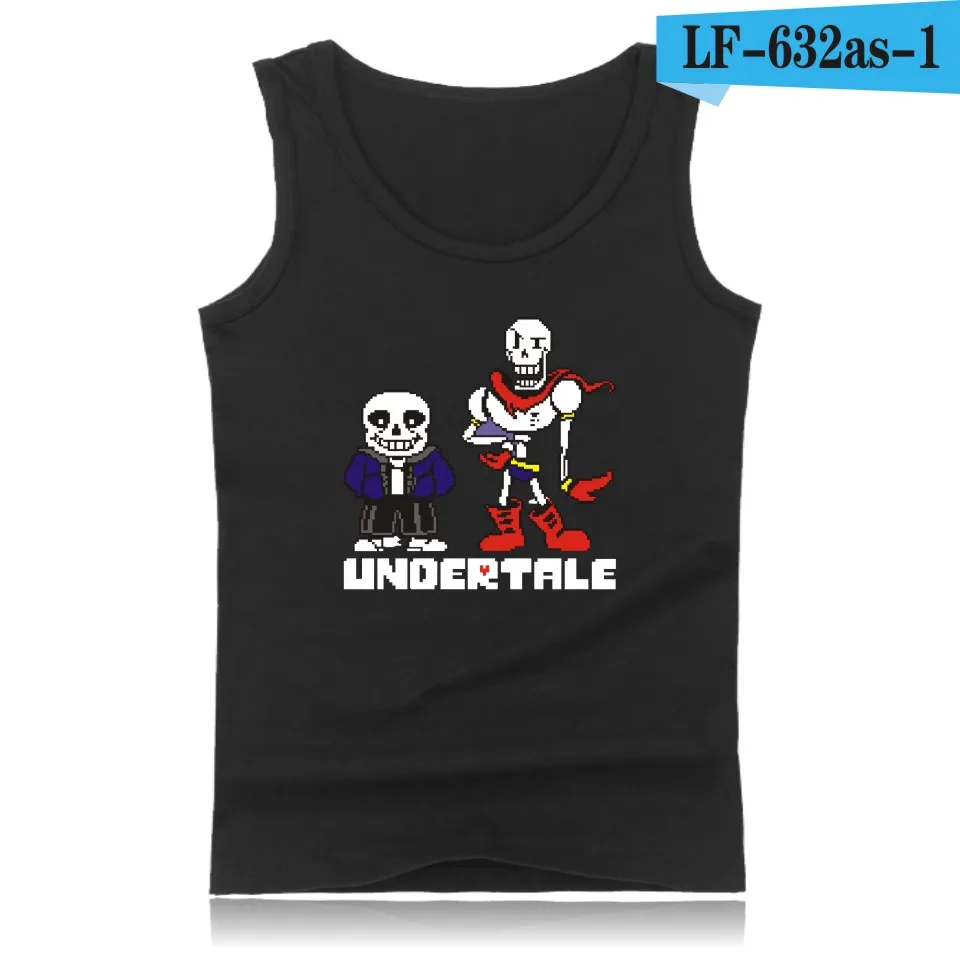 Череп Brother Undertale майки с мускулами для мужчин без рукавов рубашки и майки плюс размер летние жилеты для мужчин - Цвет: black