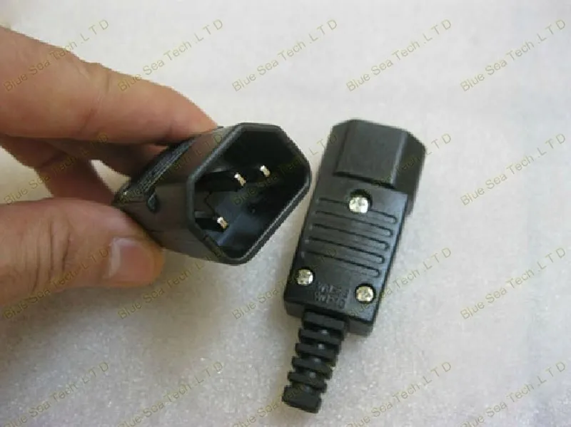 Бесплатная доставка 10 шт. IEC320-C14 Мощность кабельный разъем шнура C14 мужской розетка PDU Мощность Съемный разъем, подключите ИБП 10A/250 В