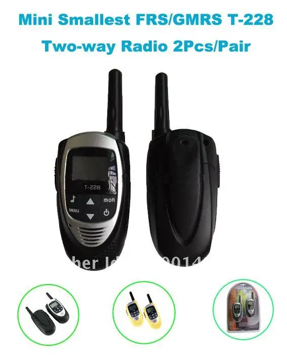 Горячая Распродажа, мини 22 каналов FRS/GMRS ЖК-экран T-228 двухстороннее радио(2 шт./пара