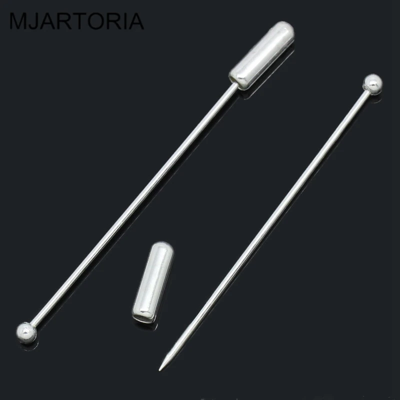 2016 NEW Arrival 2x20PCs Brooches Ball Pins Findings Silver Plated 5
