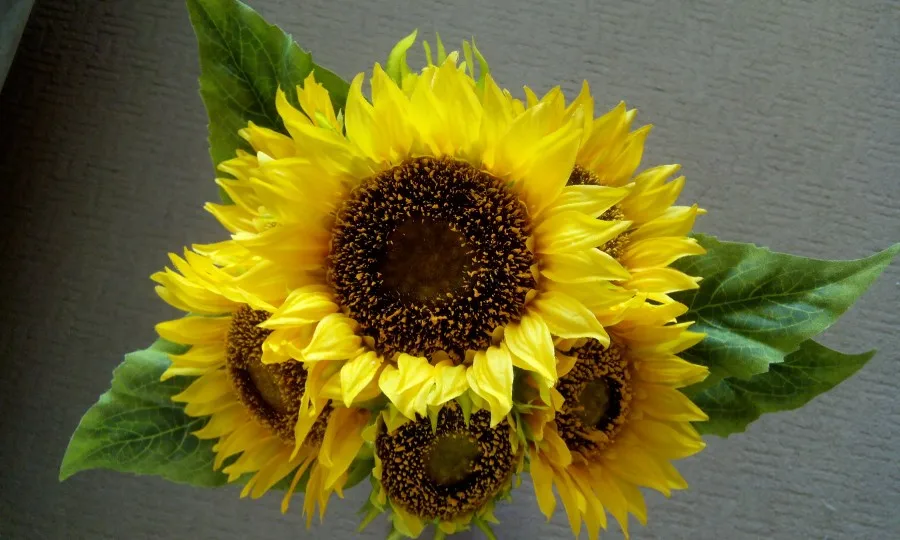 46cm Artificial Silk Flowers 7 Heads Large Sunflower Bush Yellow
