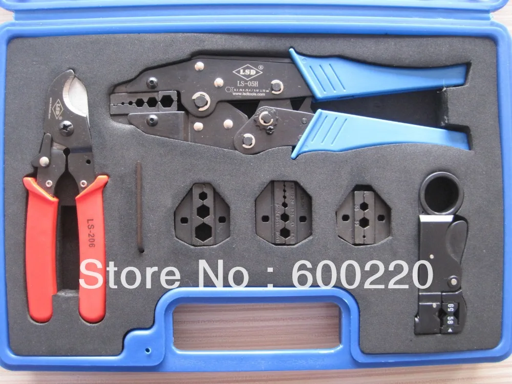 LS-05H-5A2 High Quality Combination Tools in plastic box with LS-05H Crimper LS-206 Cutter LS-312B Stripper and die sets 2