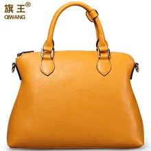 Qiwang große gelbe handtaschen amazon shop heiße verkäufe schönen leder hand tasche litschi pebble top schicht cowide original tasche große