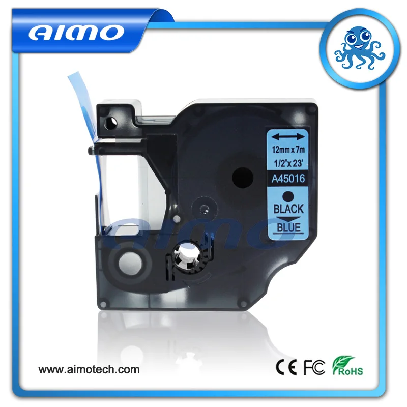 12 мм 45016 Совместимость для DYMO Label Printer ленты для DYMO D1 черный на синем, 1 упак
