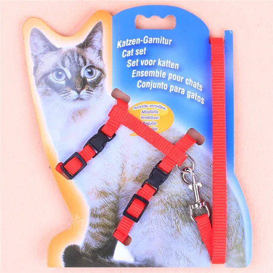 Free shipping Adjustable Nylon Rope Pet Dog Puppy Cat 5 COLORS Lead Leash Harness Walking Chest Strap PG36 - Цвет: Красный