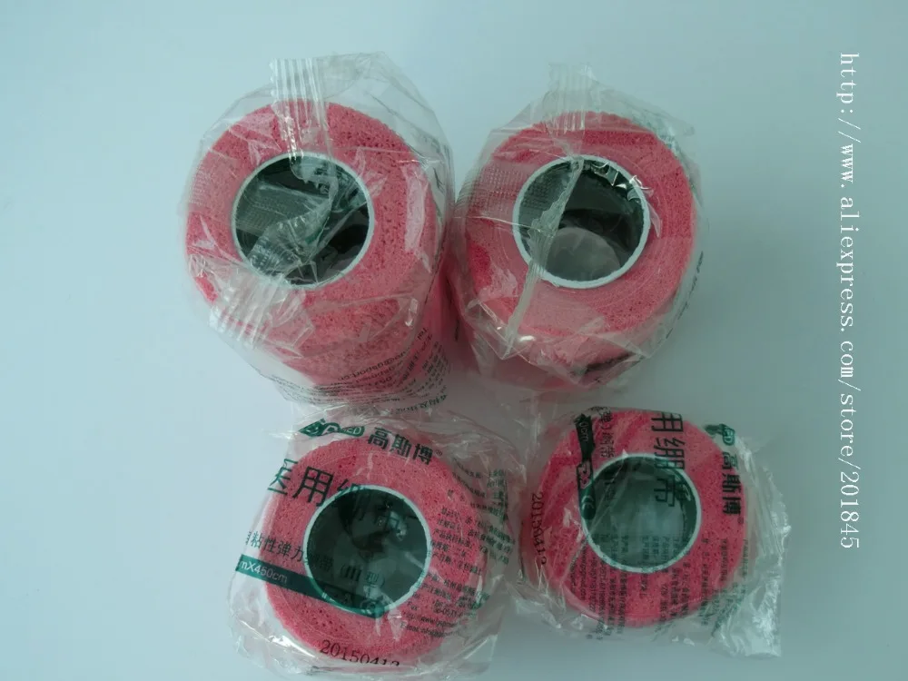 

40pcs cohesive bandage cotton self adhasive bandage elastic gauze pink