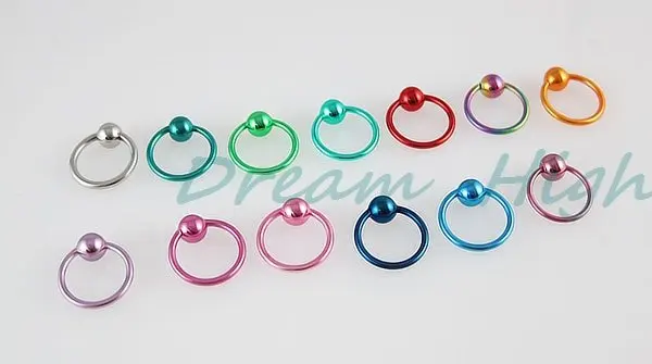 316L Statinless стальная серьга необычные серьги для пирсинга кольцо многоцветное кольцо Лабрет 100 шт/партия подарок