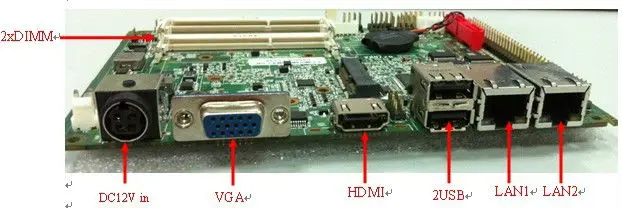 Мини atx материнская плата с бортовой 2G ram с LVDS/VGA(PCM3-N2800em