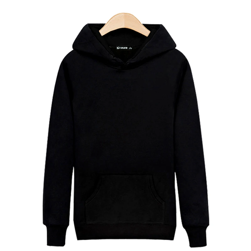 High Quality Color Black/Gray Solid Mens Hoodies and Sweatshirts Sets ...