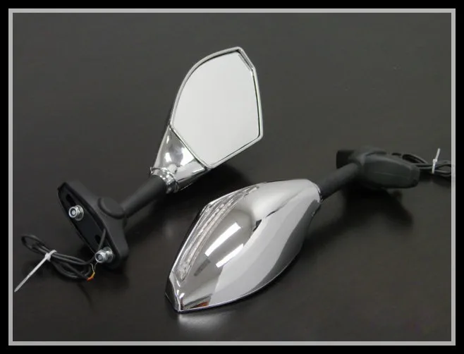 Chrome поворотов зеркала для Triumph Daytona 600 675 TT Трофи Ducati 848 1098 Honda Kawasaki Suzuki Yamaha