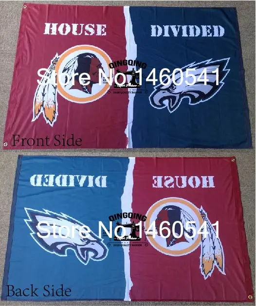 Washington Redskins Philadelphia Eagles House Divided Flag 3ft x 5ft