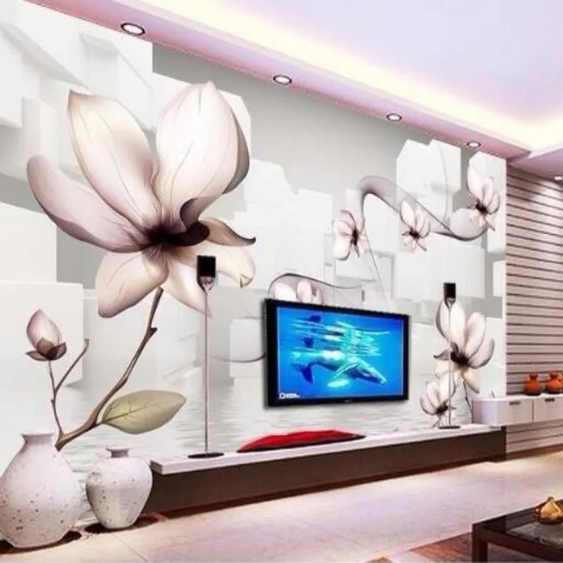 

Beibehang Custom wallpaper murals home decor sketch floral TV background walls living room bedroom decoration mural 3d wallpaper