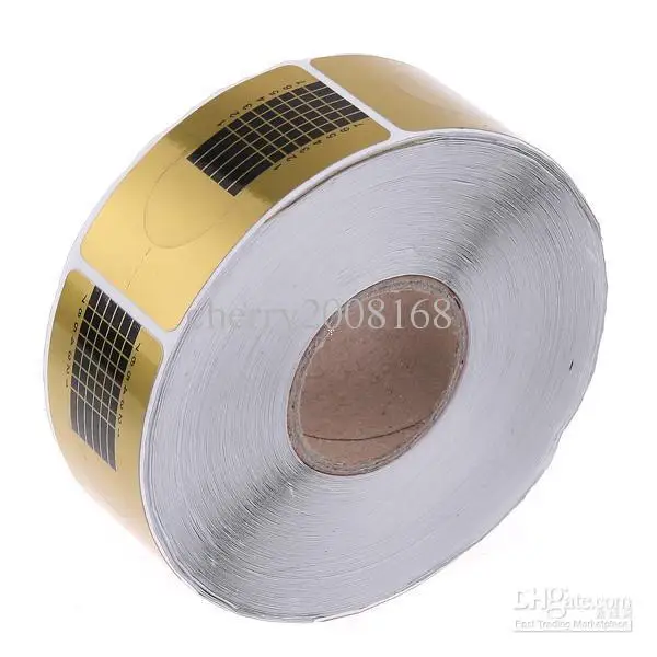 500pcs Golden Nail Form Art Tip Extension Forms for Acrylic UV Gel, Free shipping