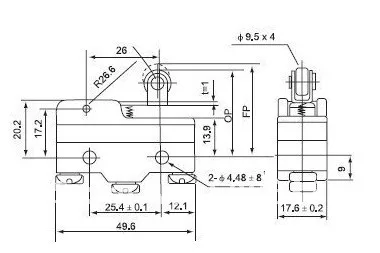 Микропереключатель TM1703, LXW5-11G2, Z-15GW22-B, MJ2-1704