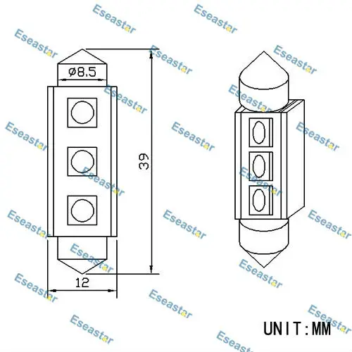 ESEASTAR-C5W-3-LED-SMD5050-39MM-SIZE-SINK